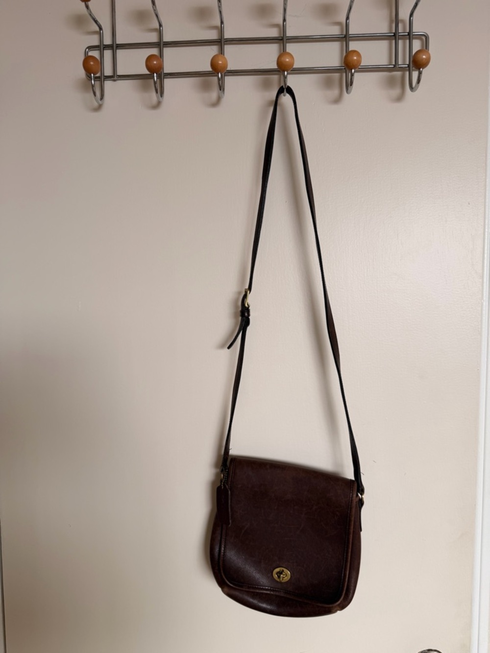 Coach Dark Brown Leather Crossbody Bag